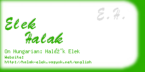 elek halak business card